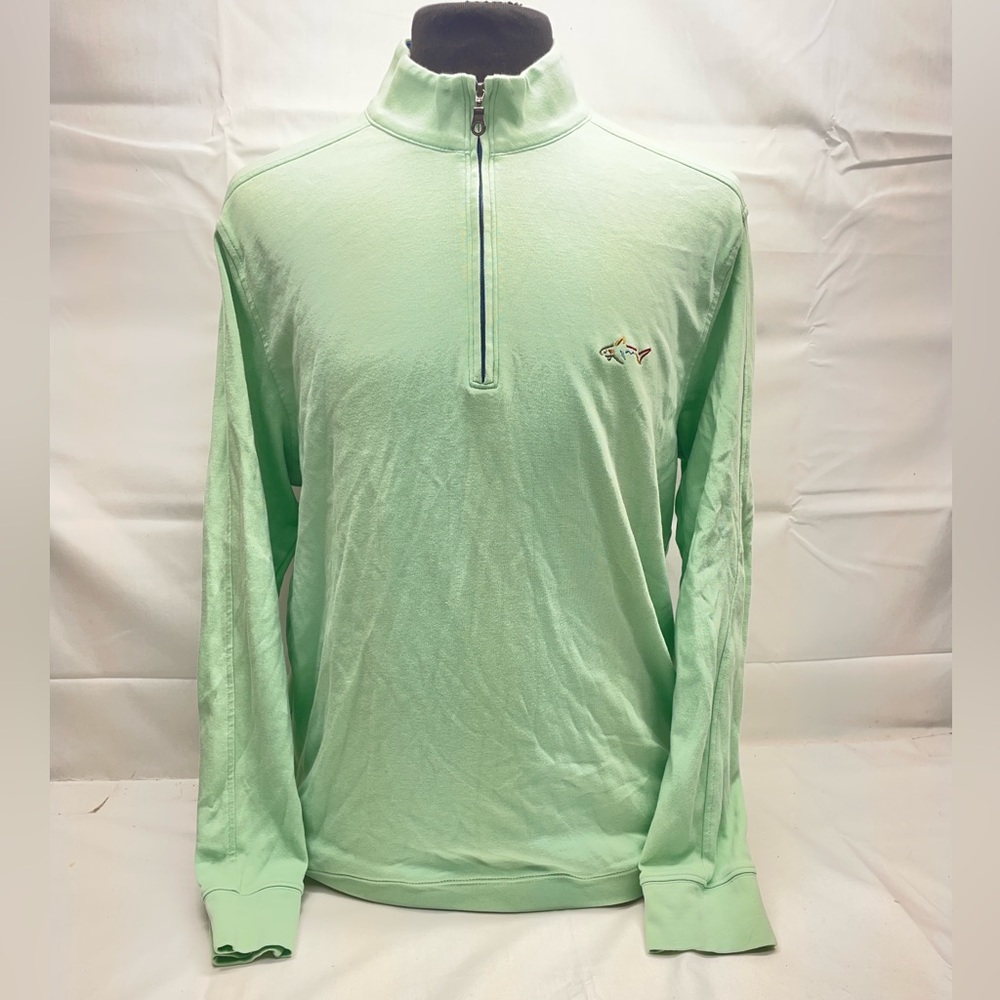 Men’s Greg Norman Golf Qaurter Zip Sweater Size Large Green
